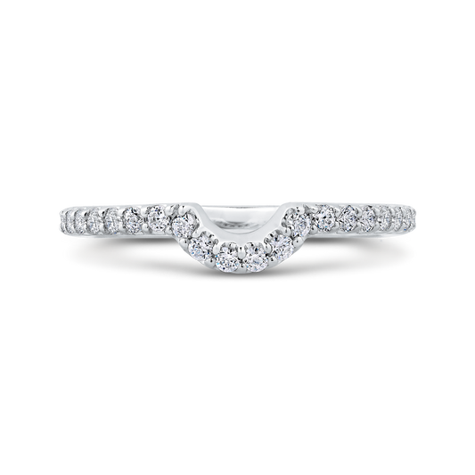 Round Diamond Half-Eternity Wedding Band in 14K White Gold