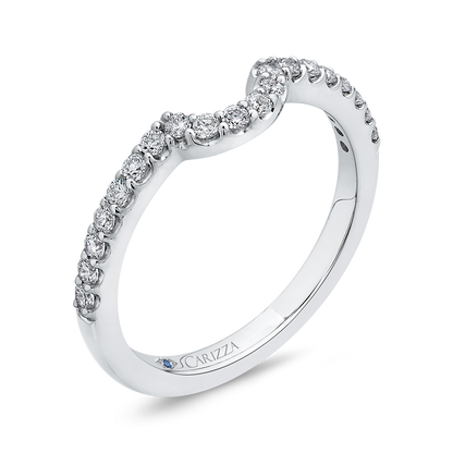 Round Diamond Half-Eternity Wedding Band in 14K White Gold
