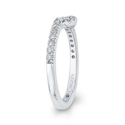 Round Diamond Half-Eternity Wedding Band in 14K White Gold