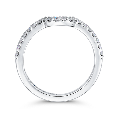 Round Diamond Half-Eternity Wedding Band in 14K White Gold