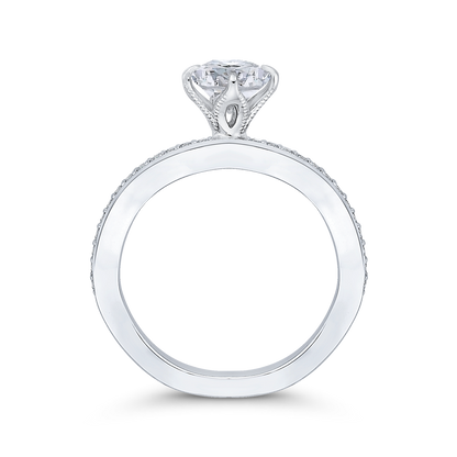 Round Diamond Engagement Ring in 14K White Gold (Semi-Mount)