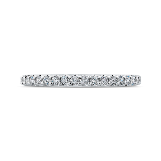 Round Diamond Wedding Band in 14K White Gold