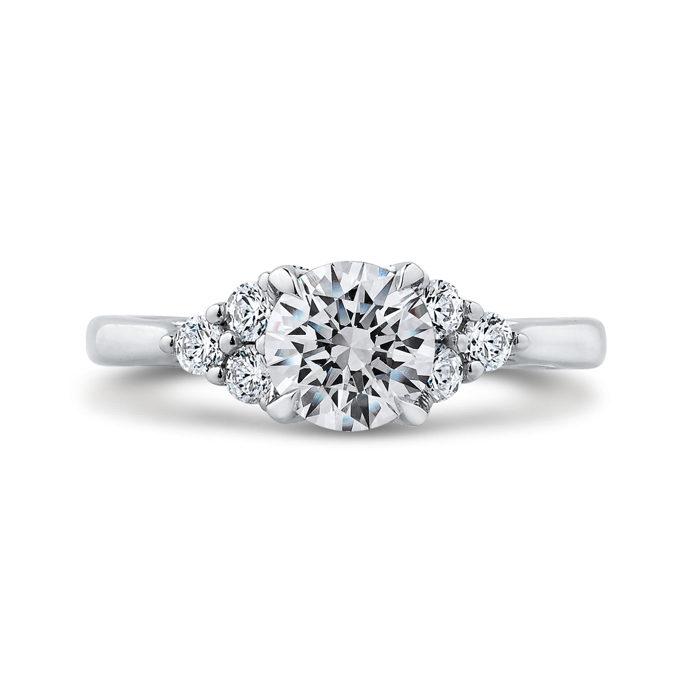 Round Diamond Classic Engagement Ring in 14K White Gold (Semi-Mount)