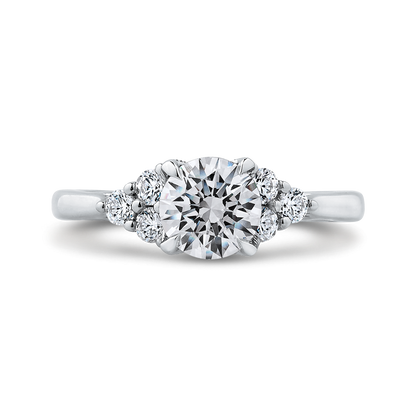 Round Diamond Classic Engagement Ring in 14K White Gold (Semi-Mount)