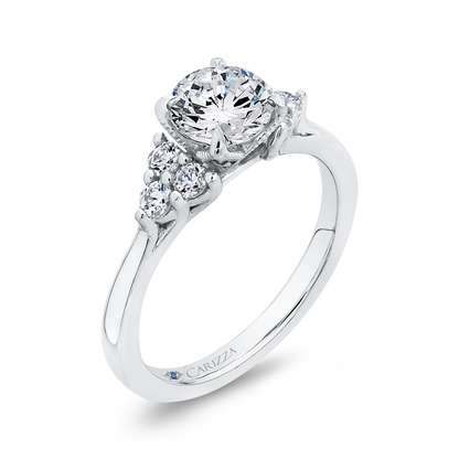 Round Diamond Classic Engagement Ring in 14K White Gold (Semi-Mount)