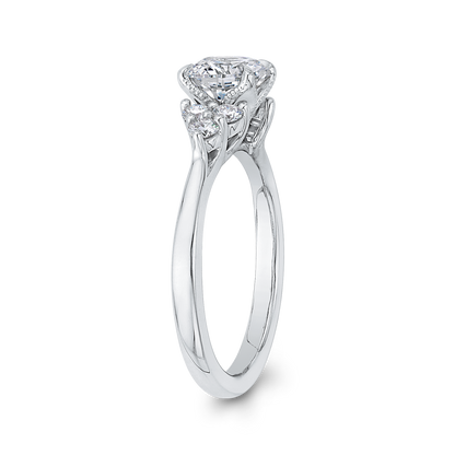 Round Diamond Classic Engagement Ring in 14K White Gold (Semi-Mount)