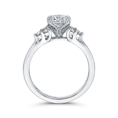 Round Diamond Classic Engagement Ring in 14K White Gold (Semi-Mount)