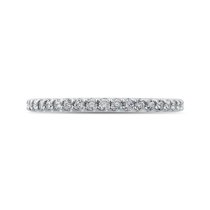 Round Diamond Half-Eternity Wedding Band in 14K White Gold