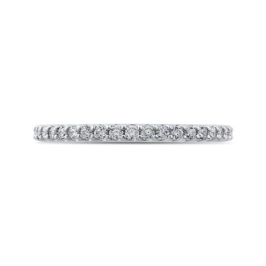 Round Diamond Half-Eternity Wedding Band in 14K White Gold