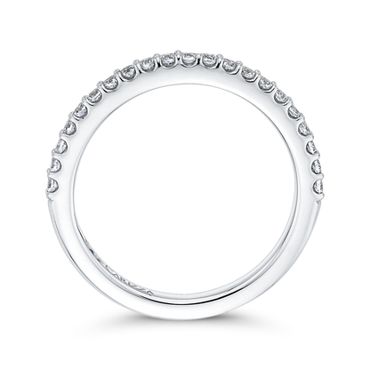 Round Diamond Half-Eternity Wedding Band in 14K White Gold