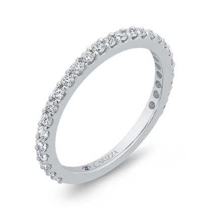 Round Diamond Wedding Band in 14K White Gold