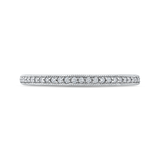 Round Diamond Half-Eternity Wedding Band in 14K White Gold