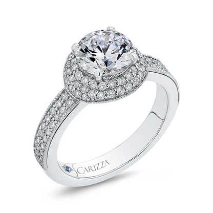 Diamond Engagement Ring in 14K White Gold (Semi-Mount)