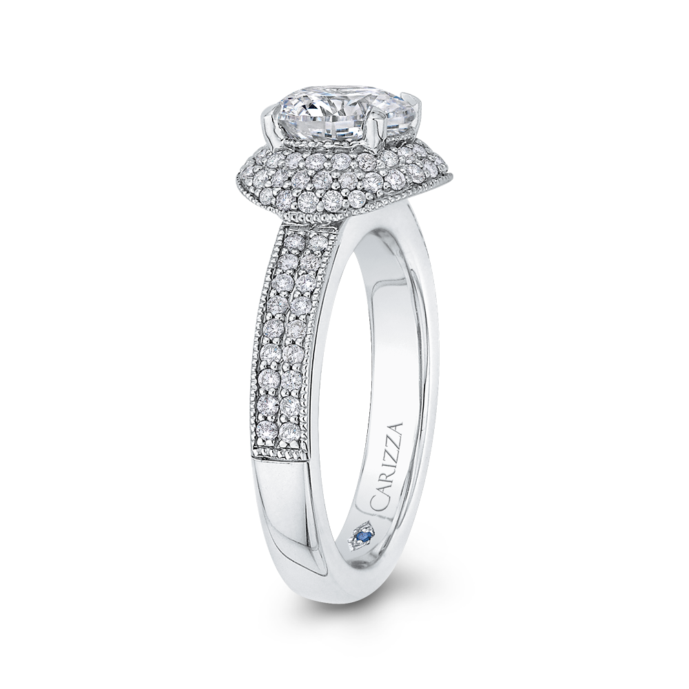 Diamond Engagement Ring in 14K White Gold (Semi-Mount)