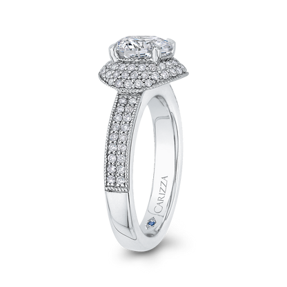 Diamond Engagement Ring in 14K White Gold (Semi-Mount)