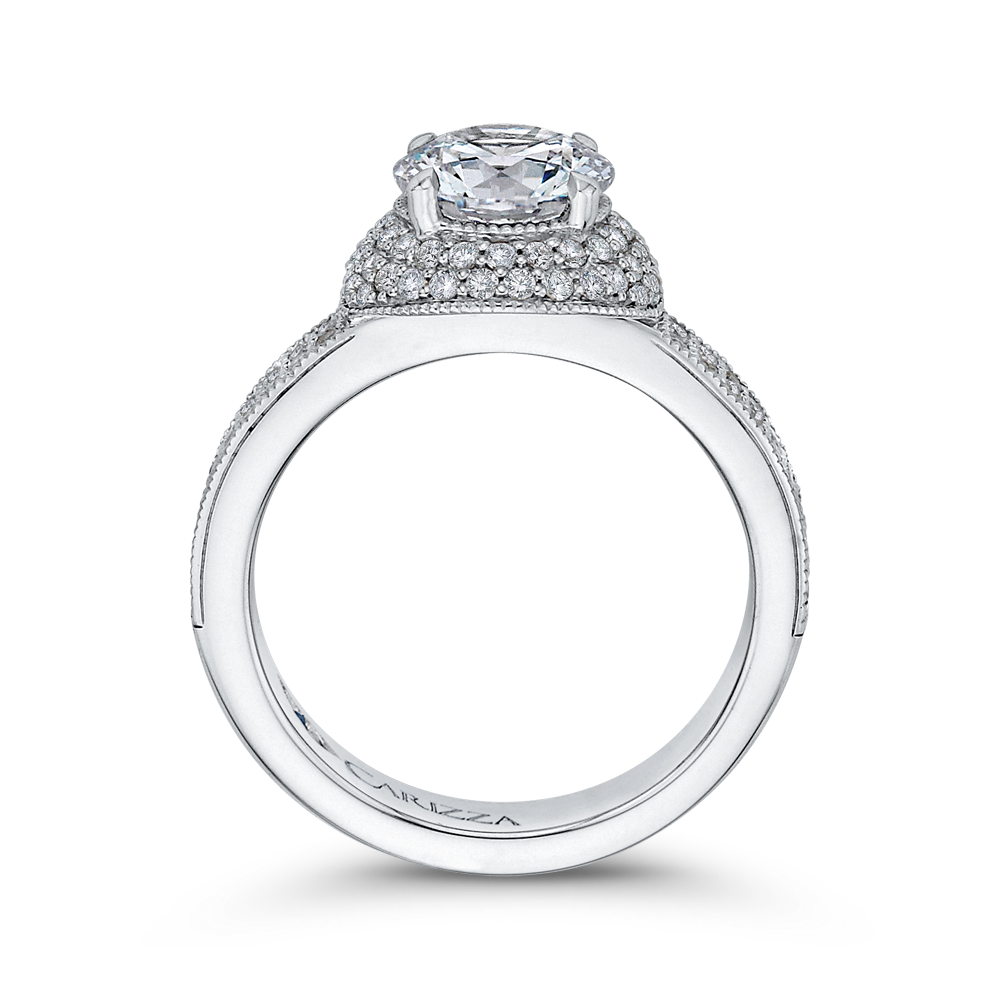 Diamond Engagement Ring in 14K White Gold (Semi-Mount)