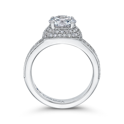 Diamond Engagement Ring in 14K White Gold (Semi-Mount)