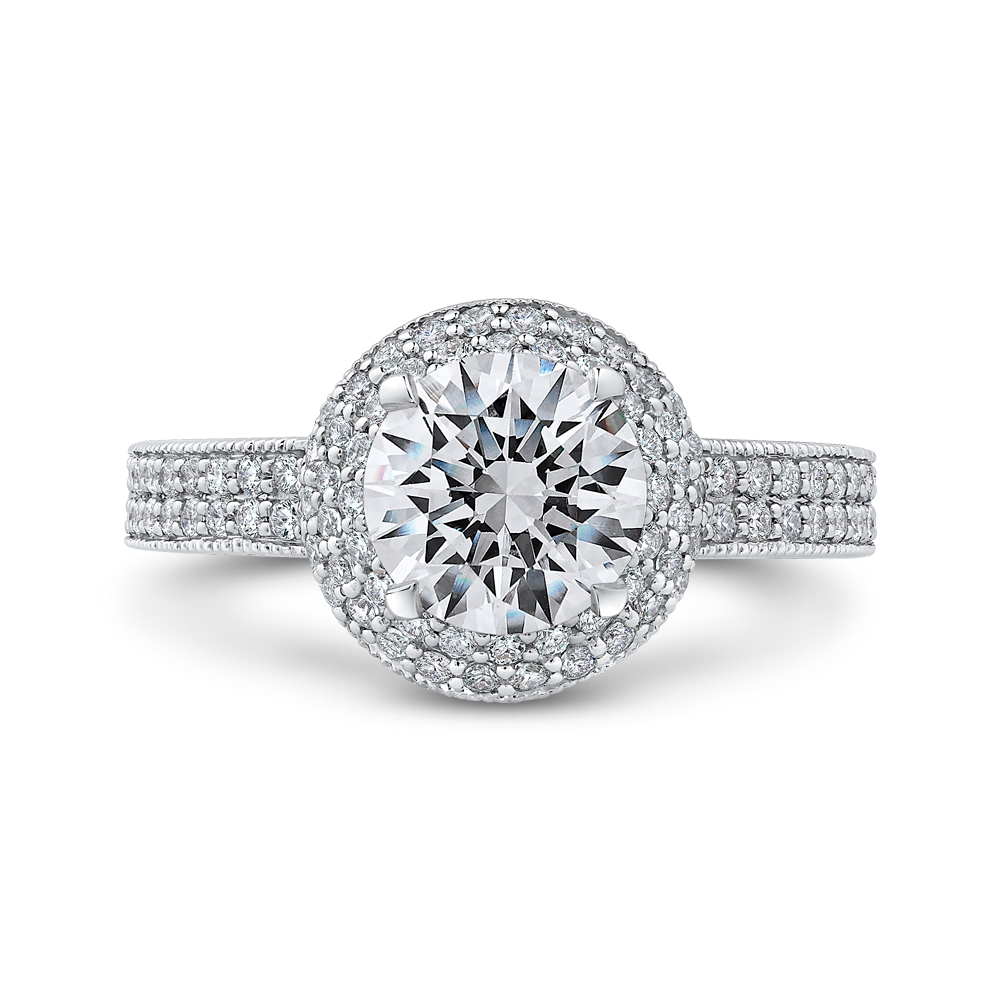 Diamond Engagement Ring in 14K White Gold (Semi-Mount)