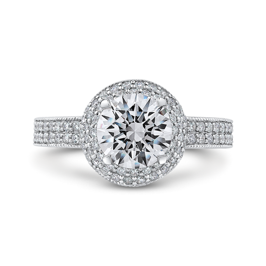 Diamond Engagement Ring in 14K White Gold (Semi-Mount)