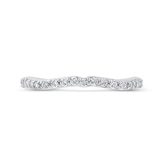 Round Diamond Wedding Band in 14K White Gold