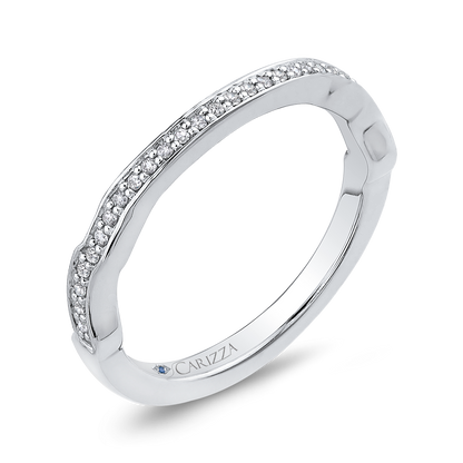 Round Diamond Half-Eternity Wedding Band in 14K White Gold
