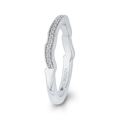 Round Diamond Half-Eternity Wedding Band in 14K White Gold