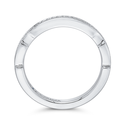 Round Diamond Half-Eternity Wedding Band in 14K White Gold