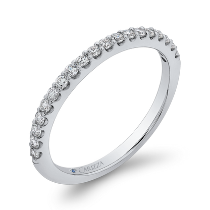 Round Diamond Half-Eternity Wedding Band in 14K White Gold
