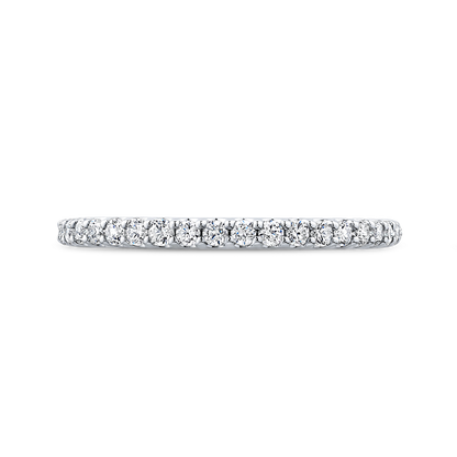 Round Diamond Half-Eternity Wedding Band in 14K White Gold