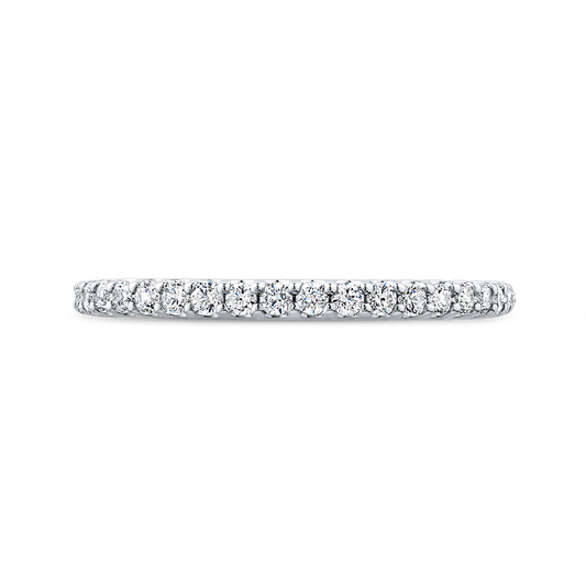 Round Diamond Half-Eternity Wedding Band in 14K White Gold