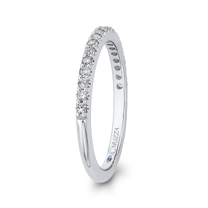 Round Diamond Half-Eternity Wedding Band in 14K White Gold