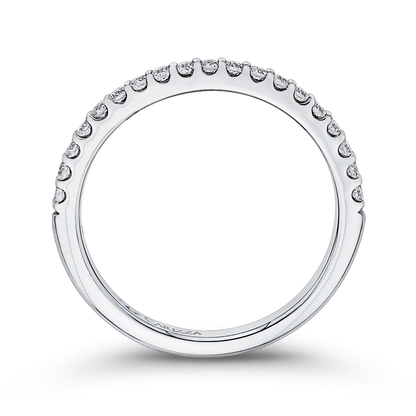 Round Diamond Half-Eternity Wedding Band in 14K White Gold