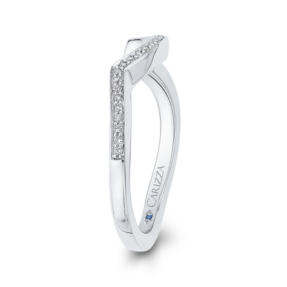 Round Diamond Wedding Band in 14K White Gold