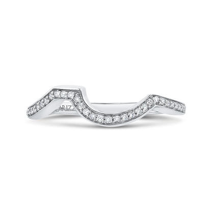 Round Diamond Wedding Band in 14K White Gold
