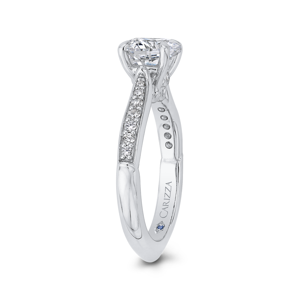 Round Diamond Engagement Ring in 14K White Gold (Semi-Mount)