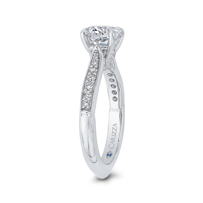 Round Diamond Engagement Ring in 14K White Gold (Semi-Mount)