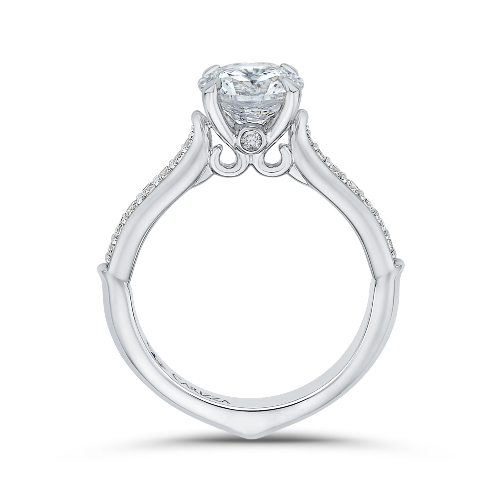 Round Diamond Engagement Ring in 14K White Gold (Semi-Mount)