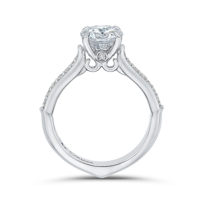 Round Diamond Engagement Ring in 14K White Gold (Semi-Mount)