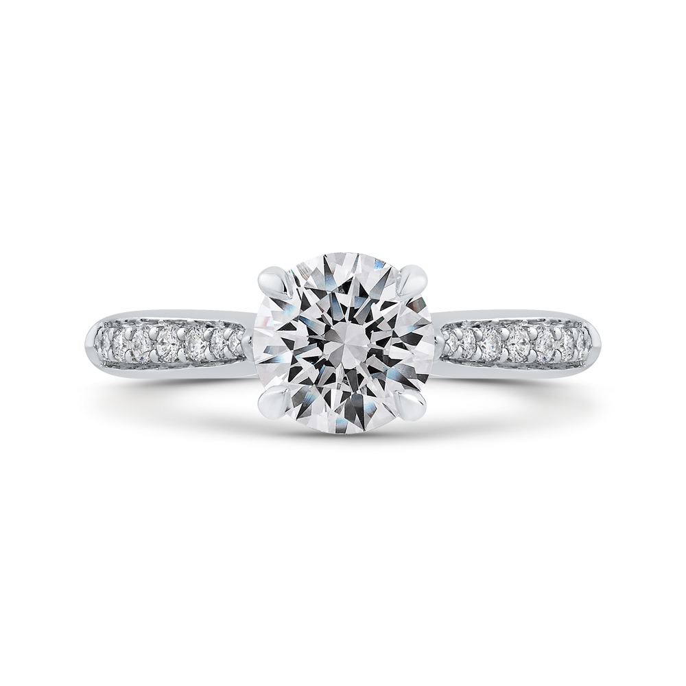 Round Diamond Engagement Ring in 14K White Gold (Semi-Mount)