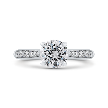 Round Diamond Engagement Ring in 14K White Gold (Semi-Mount)