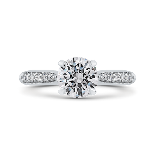 Round Diamond Engagement Ring in 14K White Gold (Semi-Mount)