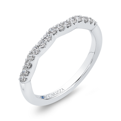 Round Diamond Wedding Band in 14K White Gold