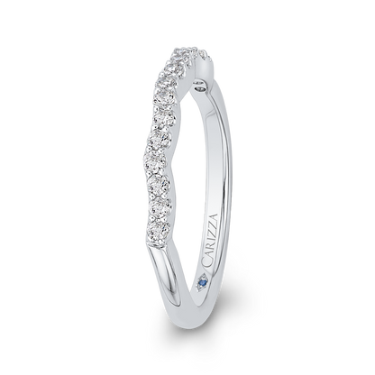 Round Diamond Wedding Band in 14K White Gold