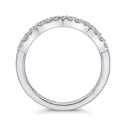 Round Diamond Wedding Band in 14K White Gold