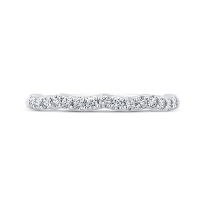 Round Diamond Wedding Band in 14K White Gold
