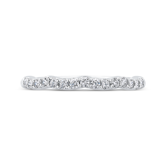 Round Diamond Wedding Band in 14K White Gold