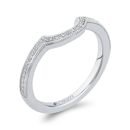 Round Diamond Half-Eternity Wedding Band in 14K White Gold