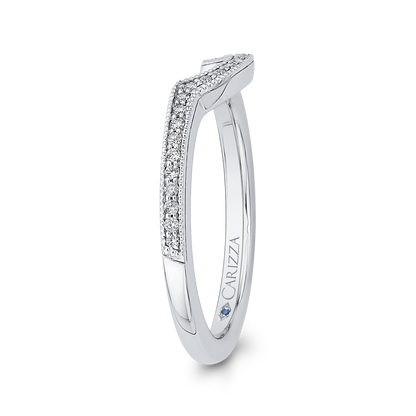 Round Diamond Half-Eternity Wedding Band in 14K White Gold