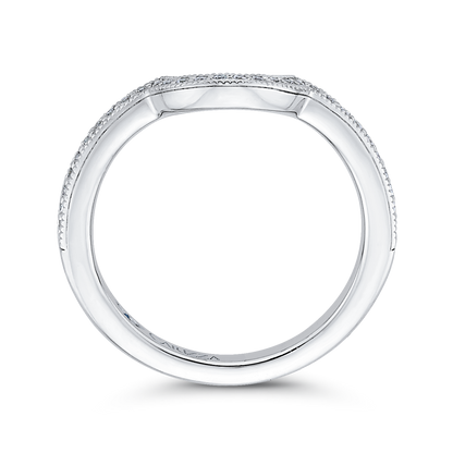 Round Diamond Half-Eternity Wedding Band in 14K White Gold