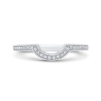 Round Diamond Half-Eternity Wedding Band in 14K White Gold